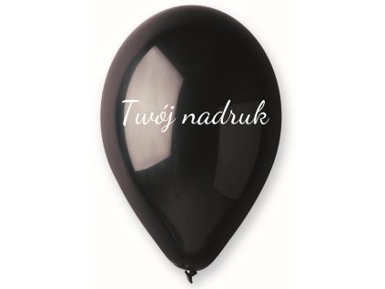Balon z tekstem - Czarny 26 cm