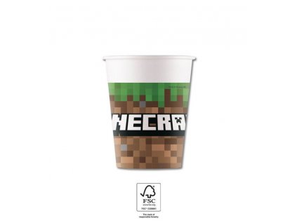 89460 papierove pohare minecraft 200ml 8ks