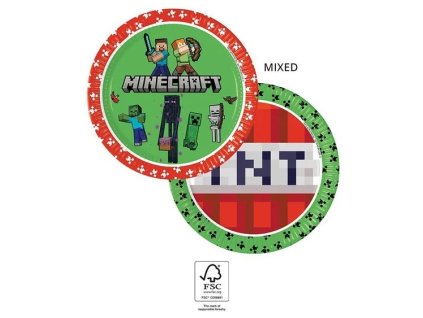 Papierové taniere Minecraft 23cm 8ks