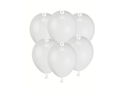 Balónik pastelový - biely 100 ks 13 cm