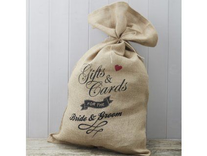 Jutové vrecko na svadobné darčeky