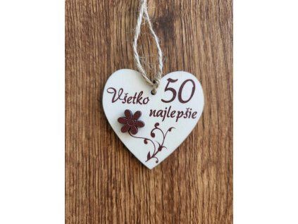 Drevená dekorácia - Všetko najlepšie 50