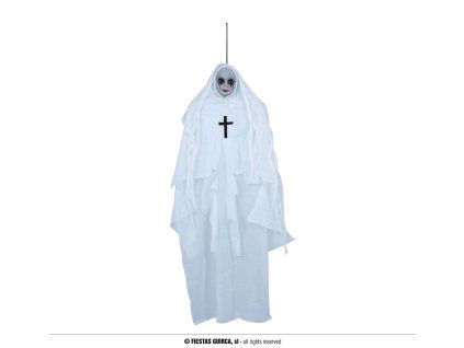 Visiaca dekorácia - Biela mníška 65 cm