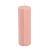 water pink fluted pillar candle dia 5cm x 15cm