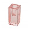 smooth pastel pink glass taper candle holder 4cm x 4cm x 8cm