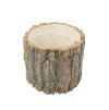 round hollow wooden trunk w bark dia 13x11cm