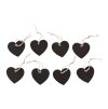 bag of 8 heart shape slate chalkboards w jute rope 6 5cm x 0 3cm x 6cm