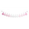customizable baby shower garland with storks white pink 240cm x 22cm