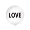 Guľatý latexový jumbo balón 1M biely LOVE