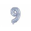 Fóliový balón Mini - Číslo 9 holografický 35cm