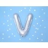 Fóliový balón Mini - Písmeno V 35cm strieborný
