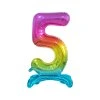 Samostojaci fóliový balón 5 dúhový 74 cm