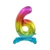 Samostojaci fóliový balón 6 dúhový 74 cm