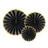 Rozety - čierne so zlatým okrajom 3 ks