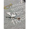 Dievčenské tričko s dlhým rukávom - Harry Potter Hedwiga sivé