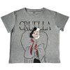 Dámske tričko 101 Dalmatíncov - Cruella sivé