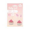 Ozdoby na cupcakes - Baby Shower Dievča 12 ks