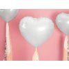 Fóliový balón - metalické srdce biele 45 cm