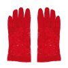 Rukavice - krátke, čipkované, červené 22 cm