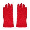 Rukavice - krátke, čipkované, červené 22 cm