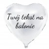 Balon foliowy z tekstem - Białe serce 61 cm