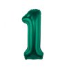 Foliowy balon – urodzinowa cyfra 1, ciemnozielony 86 cm