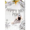 Fóliový balón - Happy New Year, strieborné