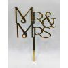 Zápich na tortu - Mr & Mrs zlatý
