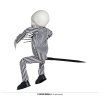 Halloweenska záhradná dekorácia - Kostra 60 cm