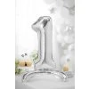 Samostojací fóliový balón 1 strieborný 70 cm