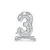 Samostojací fóliový balón 3 strieborný 70 cm