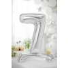 Samostojací fóliový balón 7 strieborný 70 cm