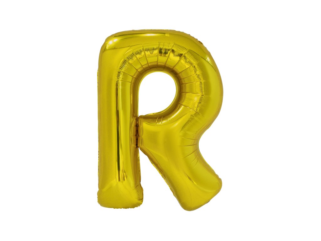 Balon din folie litera R 86 cm auriu