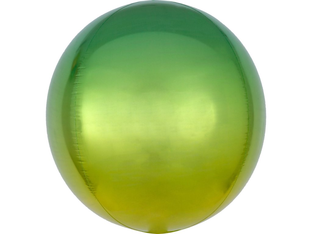 32660 ombre zlto zeleny foliovy balon gula