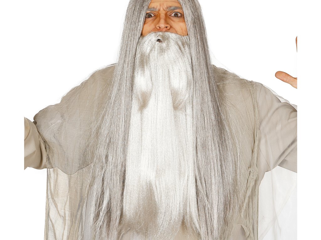 Barbă gri extra lungă (Gandalf)