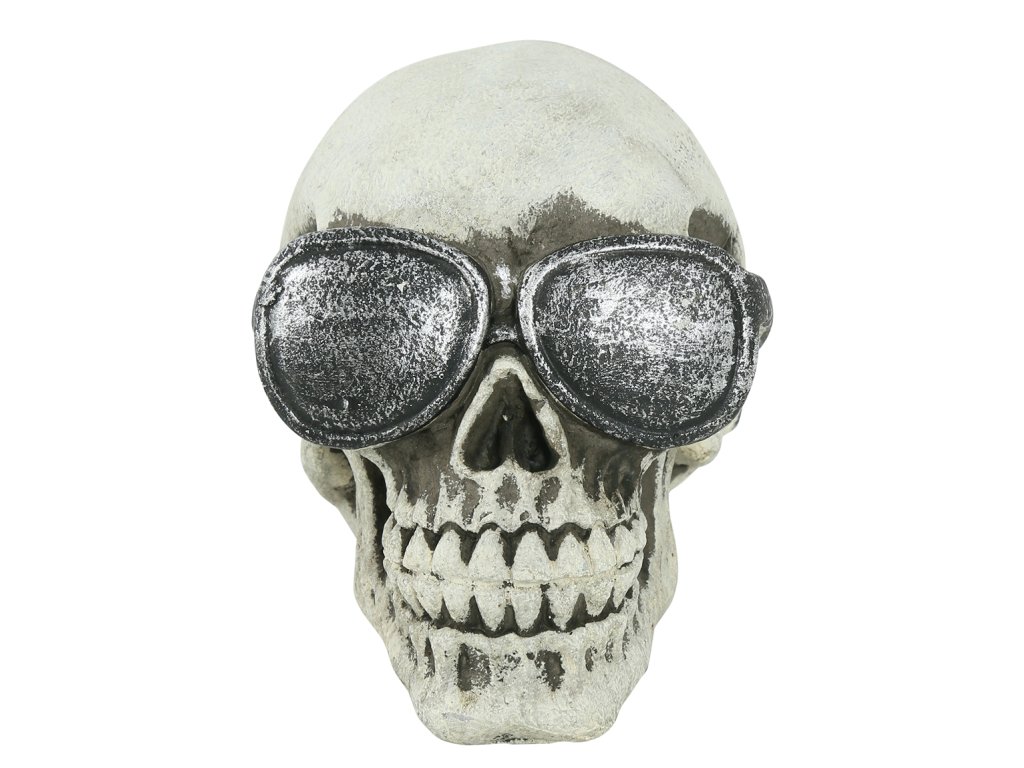 Decoratiune - Craniu cu ochelari 11 cm