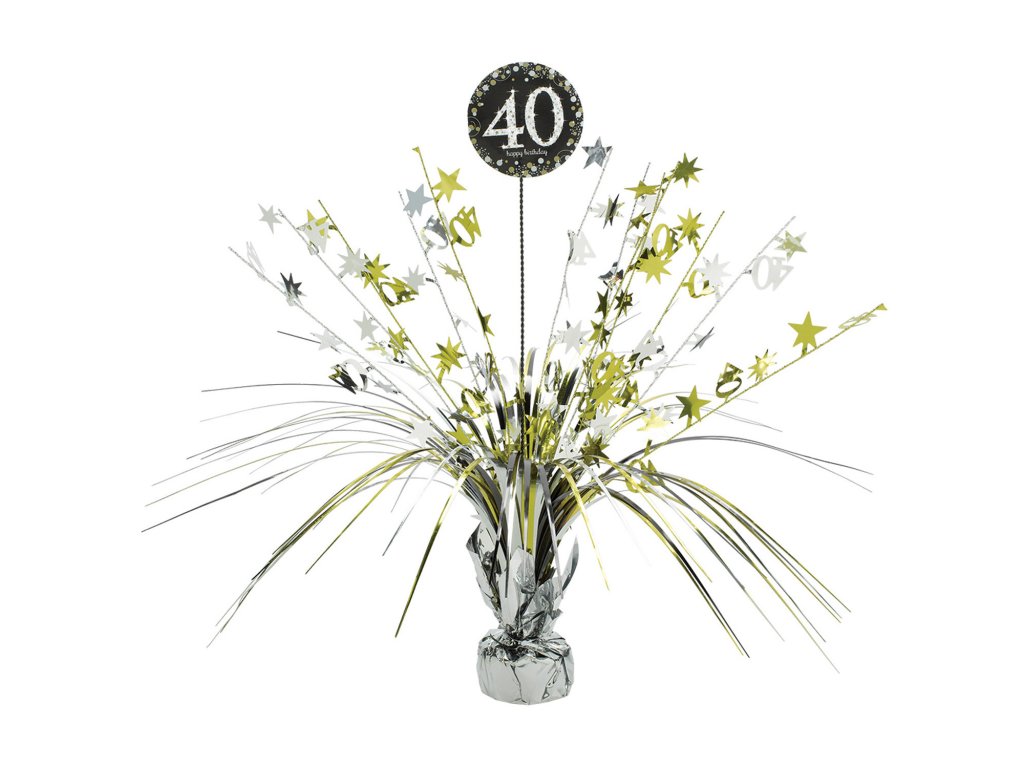 Decoraţiune pentru masă 40.aniversare - Auriu stralucitor