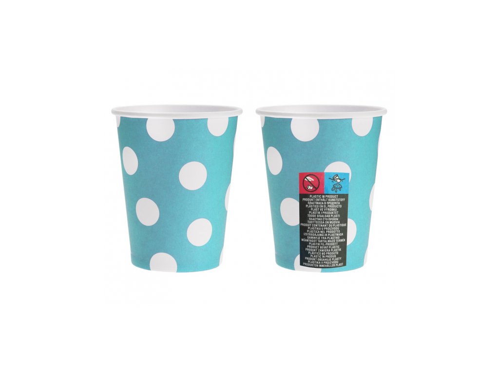 Pahare albastre cu buline 6 buc