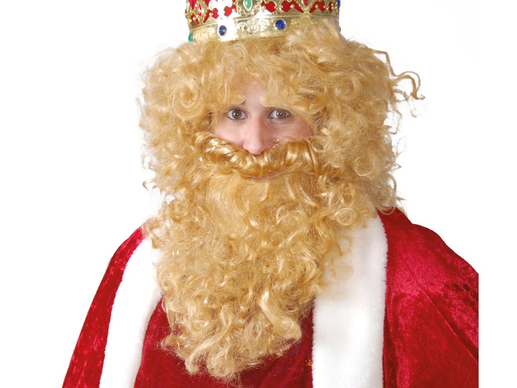Perucă Blond şi barba Regelui