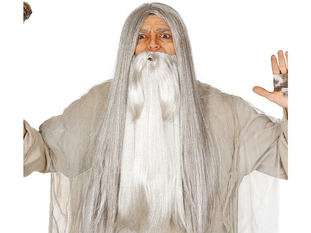 Perucă căruntă lungă