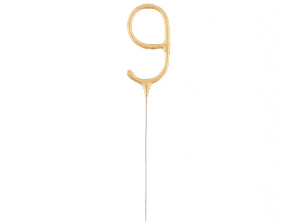 Scântei reci în formă de cifră aurie 9