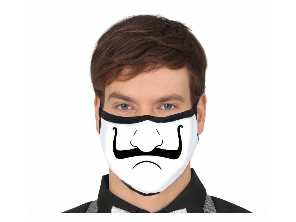 Mască de protectie cu motivul musteată