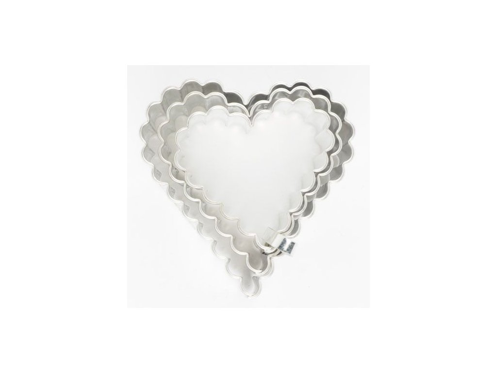 Set de decupatoare în formă de inimă ondulată 3 buc