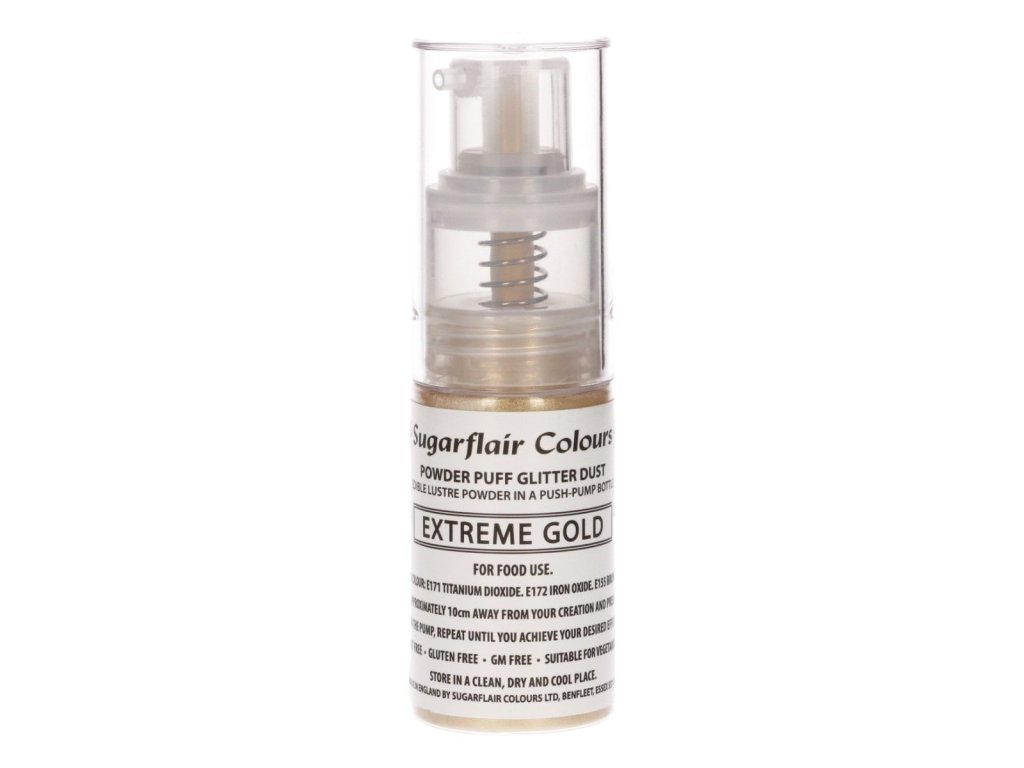 Colorant comestibil strălucitor auriu extra pentru decor în pulverizator mecanic - Extreme Gold
