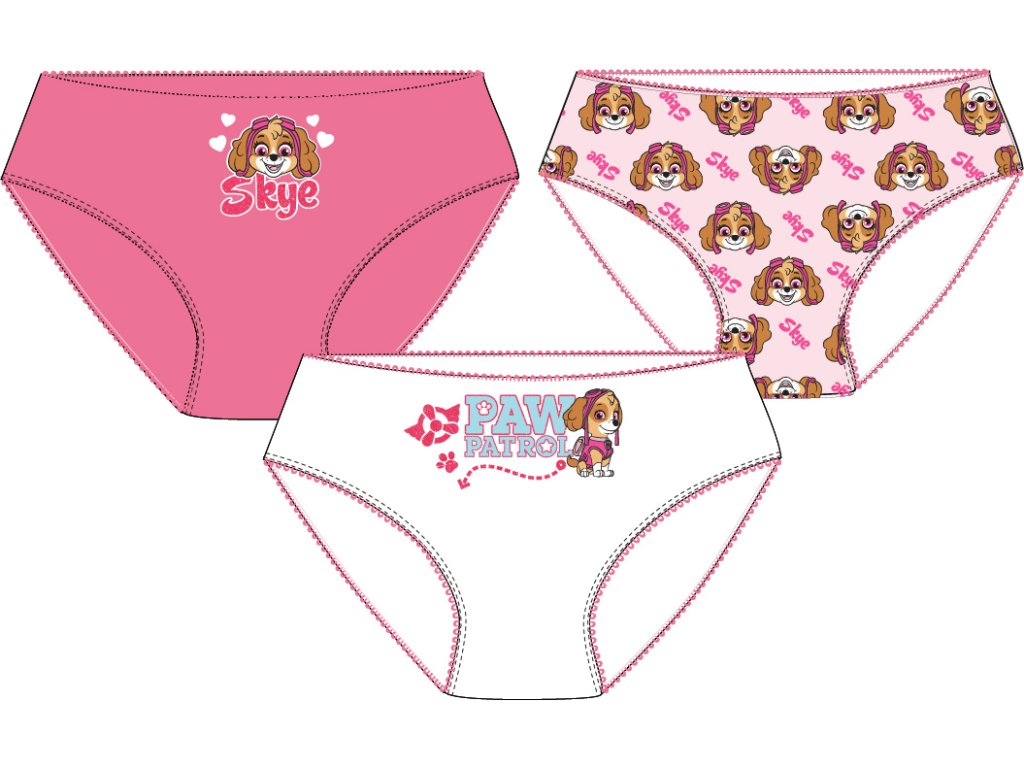 Lenjerie pentru fete - Paw Patrol Skye mix 3 buc