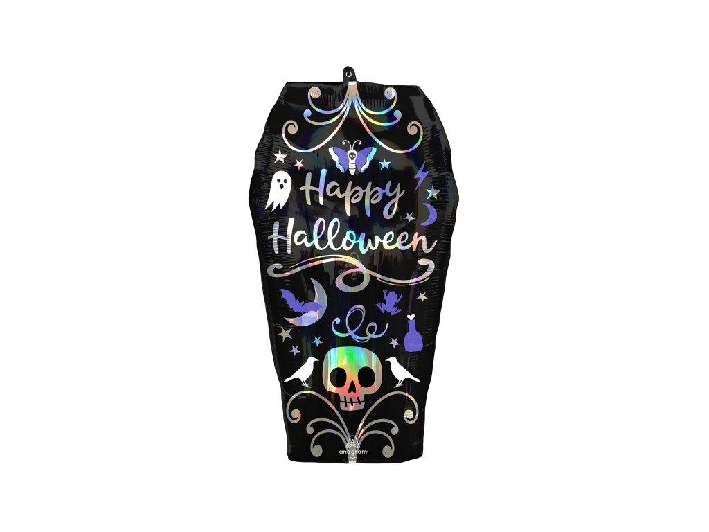 Balon din folie - Sicriu Happy Halloween 38 x 68 cm