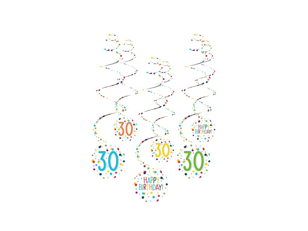 Serpentine decorative- Happy Birthday confetti 30
