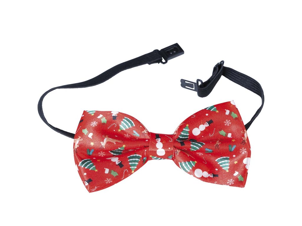 Papion roșu pentru bărbați - motiv de Crăciun