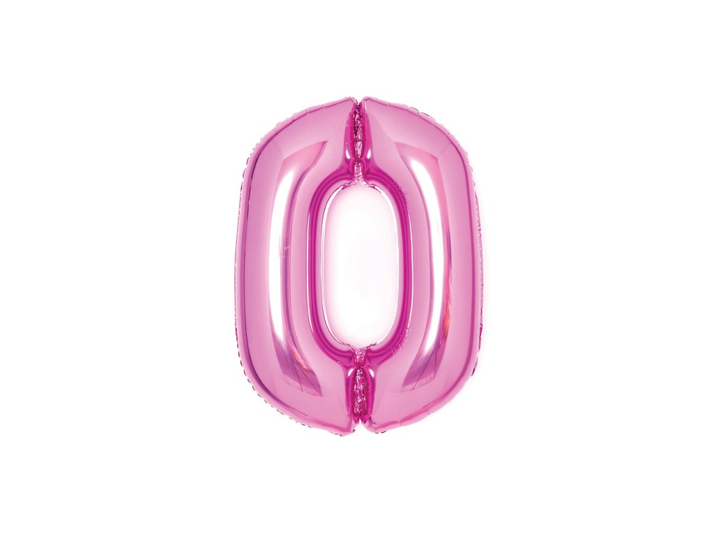 Balon din folie pentru ziua de naștere numărul 0 roz 66 cm