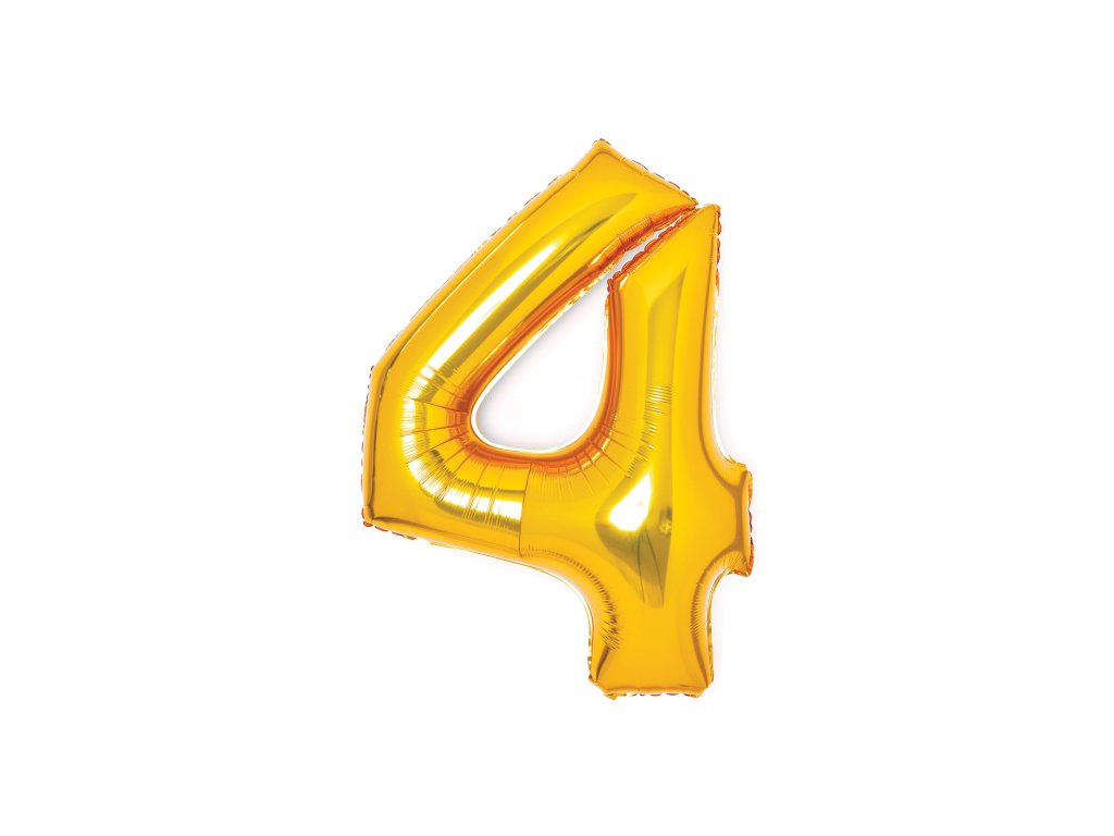 Balon din folie - cifra 4, auriu 66 cm